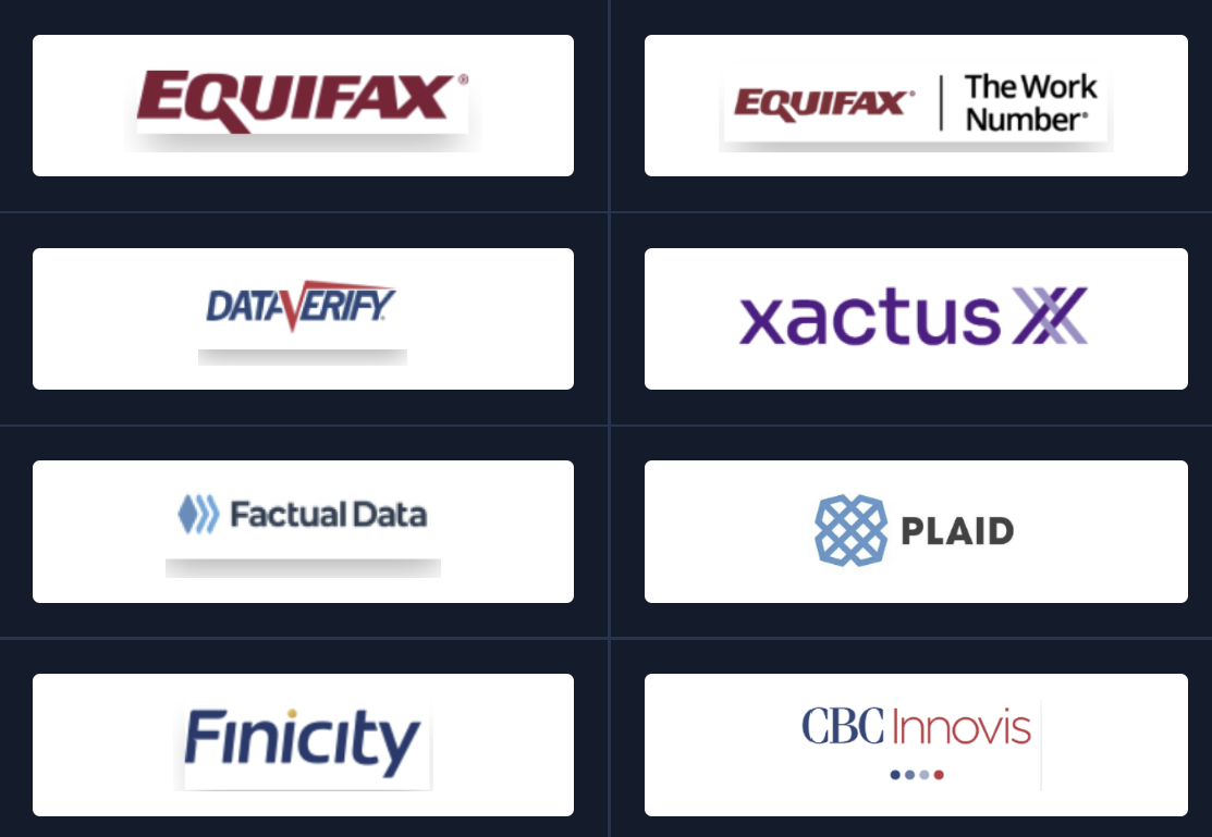 Credit & Verification partner logos
